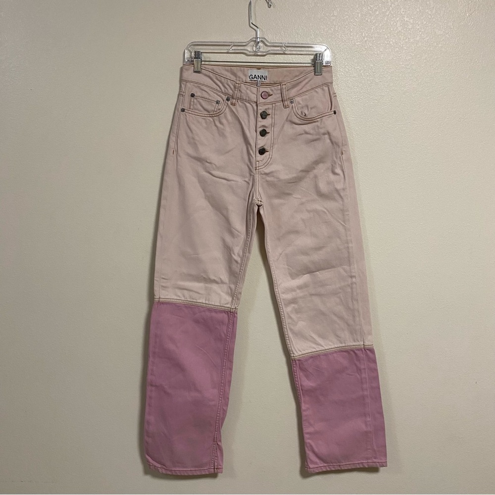 GANNI Jeans Women’s Size 4/27 Pink Denim Core Lovy Straight-Leg Jeans